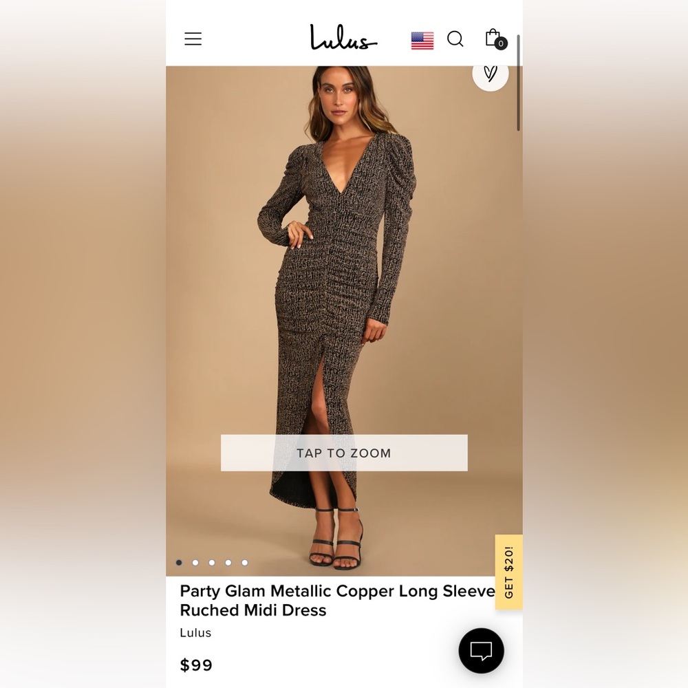 Lulus gold metallic dress